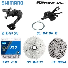 Desviadores de bicicleta Shimano Deore 10 velocidades Groupset M4100 Shifter Cassette Sprocket M5120 Desviador Traseiro HG54 KMC X10 Chain Peças Originais