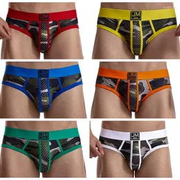 Cuecas JOCKMAIL Moda Impresso Briefs Shorts Malha Respirável Roupa Interior Masculina Low-rise Poliéster Natação Troncos