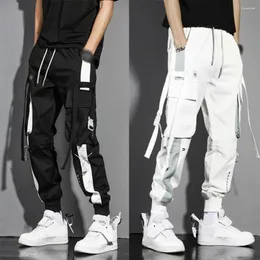 Männer Hosen Herren Cargo Casual Hosen Tasche Streetwear Jogger Hip Hop Harem Multi-Pocket Bänder Männliche Jogginghose