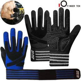 Männer Frauen Training Gym Handschuhe Fitness Gewichtheben Volle Finger Unterstützung Atmungsaktive Sport Übung Gewichte Handschuh Drop 240123