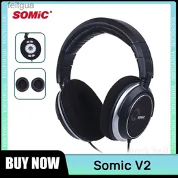 Cell Phone Earphones Somic V2 Hifi Headphone Dj Headset Hd Stereo Subwoofer Music Noise Reduction Comfortable Wear Recording Studio Earphones Gift YQ240202