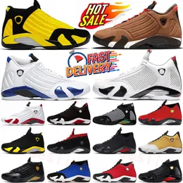 Nike Air Jordan14 Retro AJ14 14 Jordens jordas 14s Basketbol Ayakları J14 Black Yellow White Hyper Royal Gym Black  【code ：L】