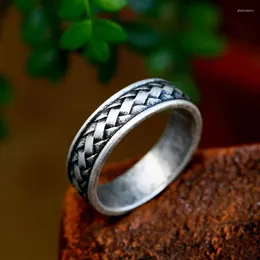 Cluster Ringe Beier 2024 Mode Viking Symbole Edelstahl Stricken Weben Ring Für Männer Vintage Einfache Schmuck Geschenk Großhandel