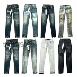 Designer Jeans Uomo Donna Pantaloni Viola Ksubi High Street Retro Paint Spot Piedi sottili Micro elastico Hip-hop Cerniera Hippop Adesivo Ricamo Dritto KBPD