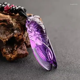 Party Favor 1st Natural Crystal Cicada Pendant White Amethyst Citrine Cicadidae Halsband smycken dekoration födelsedagspresent