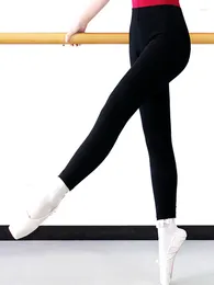 Stage Wear Calças de Dança Mulheres Treinamento Vestido Leggings Preto Ginástica Ballet Nove Quarto Barbares Corpo Apertado Adulto Yoga