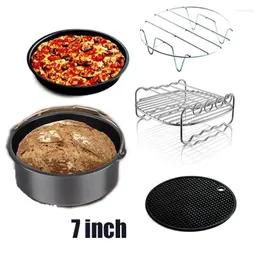 Moldes de cozimento AirFryer Acessórios Set 8/7/6 Polegada Fit para Cesta Pizza Placa Grill Pot Cozinha Cook Tool Party