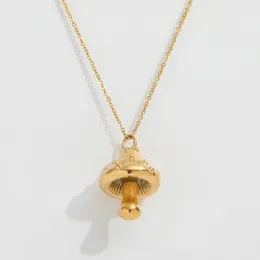 JOOLIM JEYCTY High End PVD Partihandel Fashion Symple Mushroom Pendant Stylish Stainless Steel Necklace For Women 240119