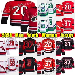 #20 Sebastian Aho Reverse Retro hockey jersey #8 Brent Burns Andrei Svechnikov Teuvo Teravainen Michael Bunting Staal Seth Jarvis Dmitry Orlov Jaccob Slavin jerseys