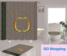 Hochwertiges, vielseitiges Digitaldruck-Badezimmer-Duschvorhang-Set aus schimmelresistentem, wasserdichtem Polyester