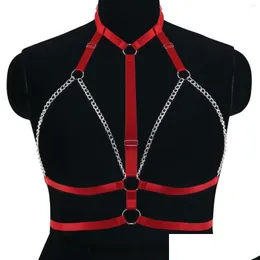 Giarrettiere Harness Busty Women Lingerie Y Collar Accessori Plus Size Corpo Elastico Bondage Restrizioni Cinghie BDSM Calze Giarrettiera Drop Dhdpz