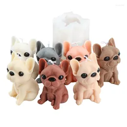 クラフトツール3Dかわいい犬シリコンキャンドルカビdiyプードル動物アロマセラピープラスター樹脂石鹸を作るチョコレートベーキングツールの装飾