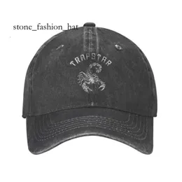 Бейсбольные кепки Винтажная тяжелая шляпа Trapstar Металлические бейсбольные кепки «Скорпион Рок» Потертая хлопковая шляпа Snapback Уличные кепки Trapstar Тренировки Регулируемые шапки Кепка 7905