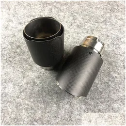 Muffler Two Pieces Fl Matte Carbon Fiber Akrapovic Exhaust Tips Car Er Styling Drop Delivery Mobiles Motorcycles Parts System Dhk9H