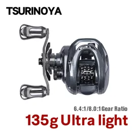 TSURINOYA 135G ULTRA LIGHT BAITCASTING 낚시 릴 릴 천재 50H ELF 50 6.5G 스풀 6.4 1 8 1 미끼 가벼운 가벼운 게임 캐스팅 릴 240119