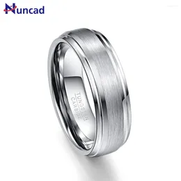 Anéis de casamento NUNCAD Moda Simples Masculino 7mm Anel de Carboneto de Tungstênio Acabamento Fosco Faixa de Noivado Tamanho 6 a 14 T022R