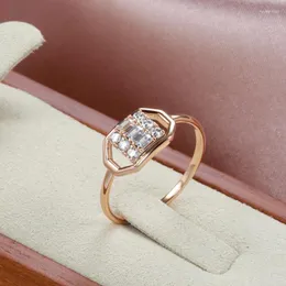 Küme Yüzükleri 2024 Geometrik Altıgen Kare Doğal Zirkon Kadınlar için trend 585 altın zarif parmak mücevher partisi kızın seksi yüzüğü