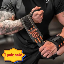 Başparmak ile Halter Powerlifting için 1 Çift Bilek Sargılar 62cm Spor Salonu Destek Kayışları Profesyonel Fitness Guard 240122