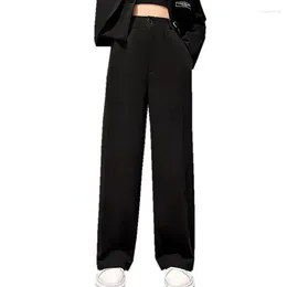 Trousers Teen Girls Black Blazer Pants Four Seasons S High Waist Cotton Long Korean Fashion Wide Leg Child Clothes