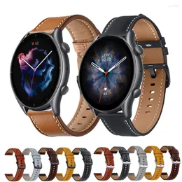 Watch Bands 22mm Leather Band For Amazfit GTR 3 Pro Smart Sport Bracelet 2 2E/GTR 47mm/Pace Stratos 2S Strap