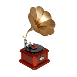 Grammophon-Recorder-Modell, Blechhandwerk, antiker Phonograph, Retro-Modell, Kunsthandwerk für Bar, Arbeitszimmer, Schlafzimmer LL