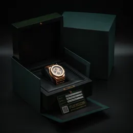 Relógio de luxo de alta versão homens relógio de pulso nova pulseira aço safira quartzo cronógrafo 26470OR 18kt rosa ouro tijolo hortelã sem caixa