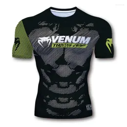 Men's T Shirts 2024 VENUM Boxing Training T-shirt Top Printed 3D Round Neck Slim Fit Casual Sports Matching for Women