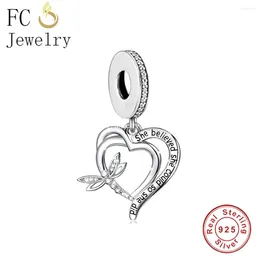 Lose Edelsteine FC Jewelry, passend für Original-Charm-Armband, 925er Silber, Libelle, von der sie glaubte, dass es so war, Perle für die Herstellung von Berloque-Frauen zum Selbermachen