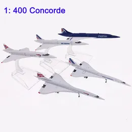 1 400 Concorde Air France British Airways Supersonic Aircraft Model metal stop Alloy Diecast Limited Collector Air Samolot Prezent 240118