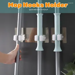 Hooks Adhesive Multi-Purpose Wall Mounted Mop Organizer Holder Storage Rack Brush Broom Hanger Hook Kitchen Bathroom Strong