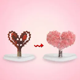 Flores decorativas árvore de crescimento mágico papel sakura árvores de cristal desktop flor de cerejeira brinquedos