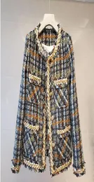 Vintage palid tweed ceket kadın tasarım düğmeleri oneck uzun kollu sonbahar kış ceket zarif ceket bombacı harajuku1915422