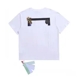 Tasarımcı T Shirt Erkek Lüks Moda Marka Giyim Kadınları Gevşek Kısa Kollu Top Street Grafiti Diagonal Stripes Arrow Shirt Spor Gömlek Çift Tshirt