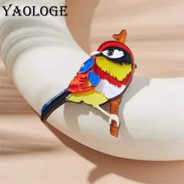 Spille YAOLOGE Acrilico Cartoon Bird per donne Bambini Moda creativa animale Distintivo Spilla Pin Gioielli Regalo Accessori di abbigliamento