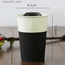 Muggar 350 ml keramisk mugg med lockvattenmjölk kopp te -porslin kaffemugg kontor koppar xicara caneca tazas para cafe q240202