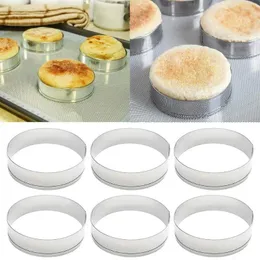 Narzędzia do pieczenia 6pcs ciasto ze stali nierdzewnej muffinka kruszka pierścienia chleb