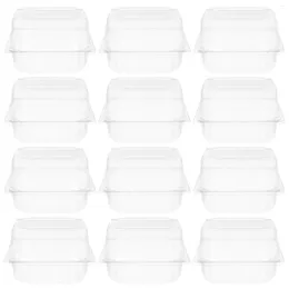 Kaplar çıkarak 50 PCS Kek Kutuları Temiz Konteyner Kurabiye Tek Kullanımlık Tatlı Beyaz Mini Küçük Kapaklarla