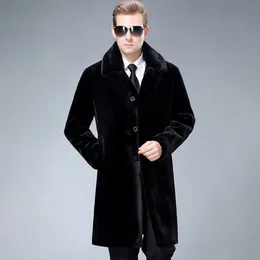 رجال الشتاء Haining Mink Fur Business Prosesatile Casual Leather Scedt Coat Warm 8uvi