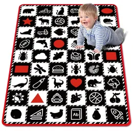 teytoy Tummy Time Training Baby Play Mat Black and White High Contrast Interactive Activities MatPlay for 240127