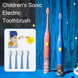 Toothbrush Sonic Electric Toothbrush 3 Modes With 4 Replace Brush Heads s cleaning teeth Cartoon Toothbrush Rechargeable for ren Q240202