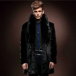 Winter Mens Fur Wind Imitation Rabbit Coat Middle Long Designer Collar Thickened Cotton Windbreaker K65A