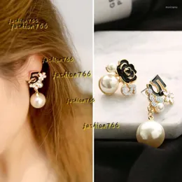 Stud Stud Korean Pearl Number Crystal 5 Designer Luxury Jewelry Brincos Orecchini örhängen för kvinnor 2024 örhängen smycken brincos