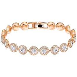 Swarovskis armband designer kvinnor original kvalitet charm armband hög full diamant twist spänne armband för kristall