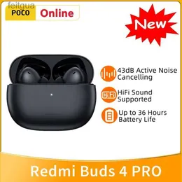 Fones de ouvido de telefone celular Buds 4 Pro Fone de ouvido 43dB Smart ANC Dupla Transparência Bluetooth 5.3 Híbrido Vocalismo Mic TWS True Wireless Headset YQ240202