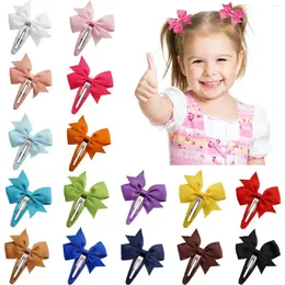 Saç aksesuarları 2pcs Avrupa Amerikan moda çocukları Bow klipleri şeker renkli kız bebek barrettes başlık çocuklar