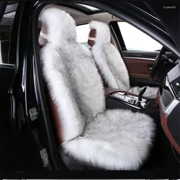 Car Seat Covers 1pcs Faux Sheepskin Mat Warm Auto Artificial Fur Cushion Fuzzy Plush Long Wool Unviersal Accessories