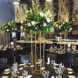 全金色の鉄のフラワースタンドのセンターピースの結婚式の装飾床vase 60 cm 80 cm高さのディスプレイラックテーブルトップ装飾2011282156