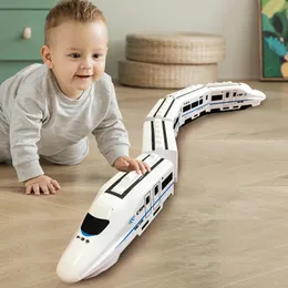 1 8ハーモニーシミュレーション高速鉄道列車おもちゃ電動サウンドライトエミューモデルDIYブロックトレインビルディングお子様240129