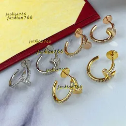 Nowy projektant klasyczny Sterling Sier paznokcie kolczyki na stadium kobiet Temperament Light Fashion Brand Party Premium Biżuter 2024 Kolczyki biżuteria Brincos
