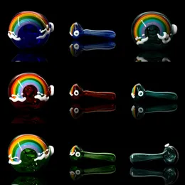 Vintage Love Rainbow Glass Pipe Bong narghilè Dab Rig Originale realizzato in fabbrica può inserire il LOGO del cliente da DHL UPS CNE